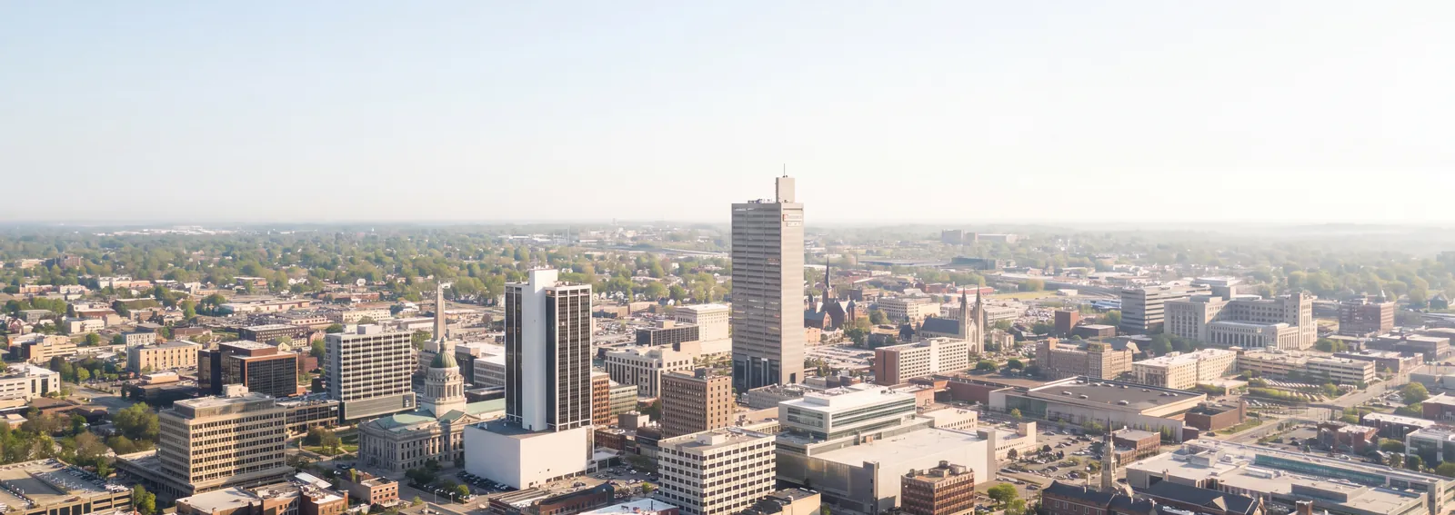 Downtown Fort Wayne on a clear morning